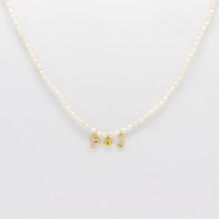 Valentine Pearls&Letters Necklace