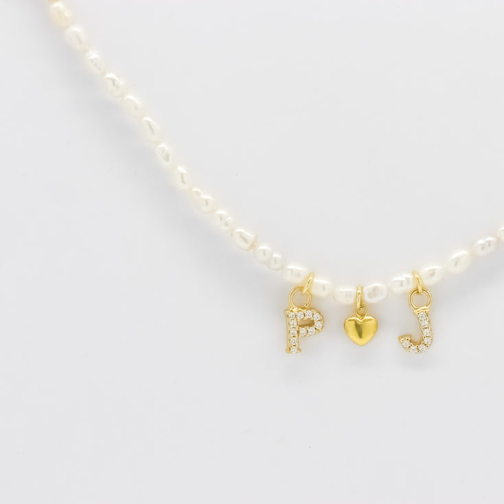 Valentine Pearls&Letters Necklace