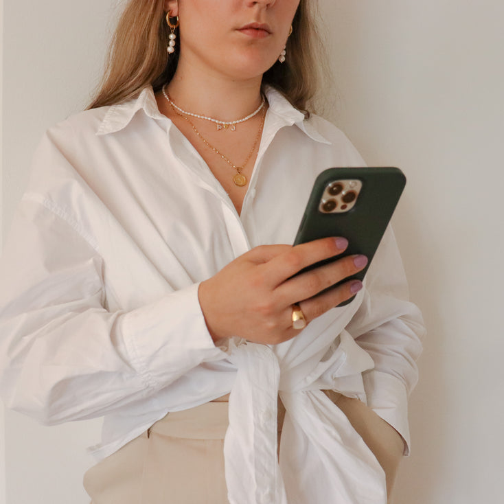 Valentine Pearls&Letters Necklace