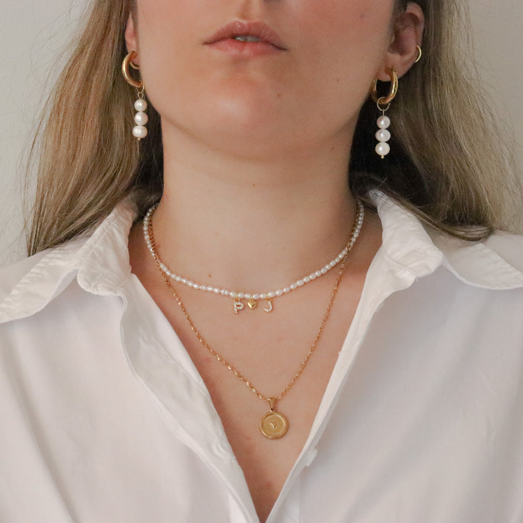 Valentine Pearls&Letters Halskette
